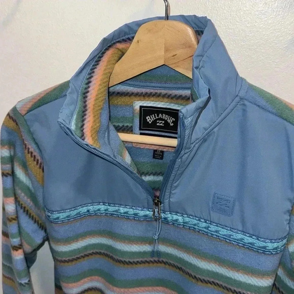 Billabong Boundary Lite Mock Neck Fleece - Size XS - Stormy Blue - Picture 3 of 4